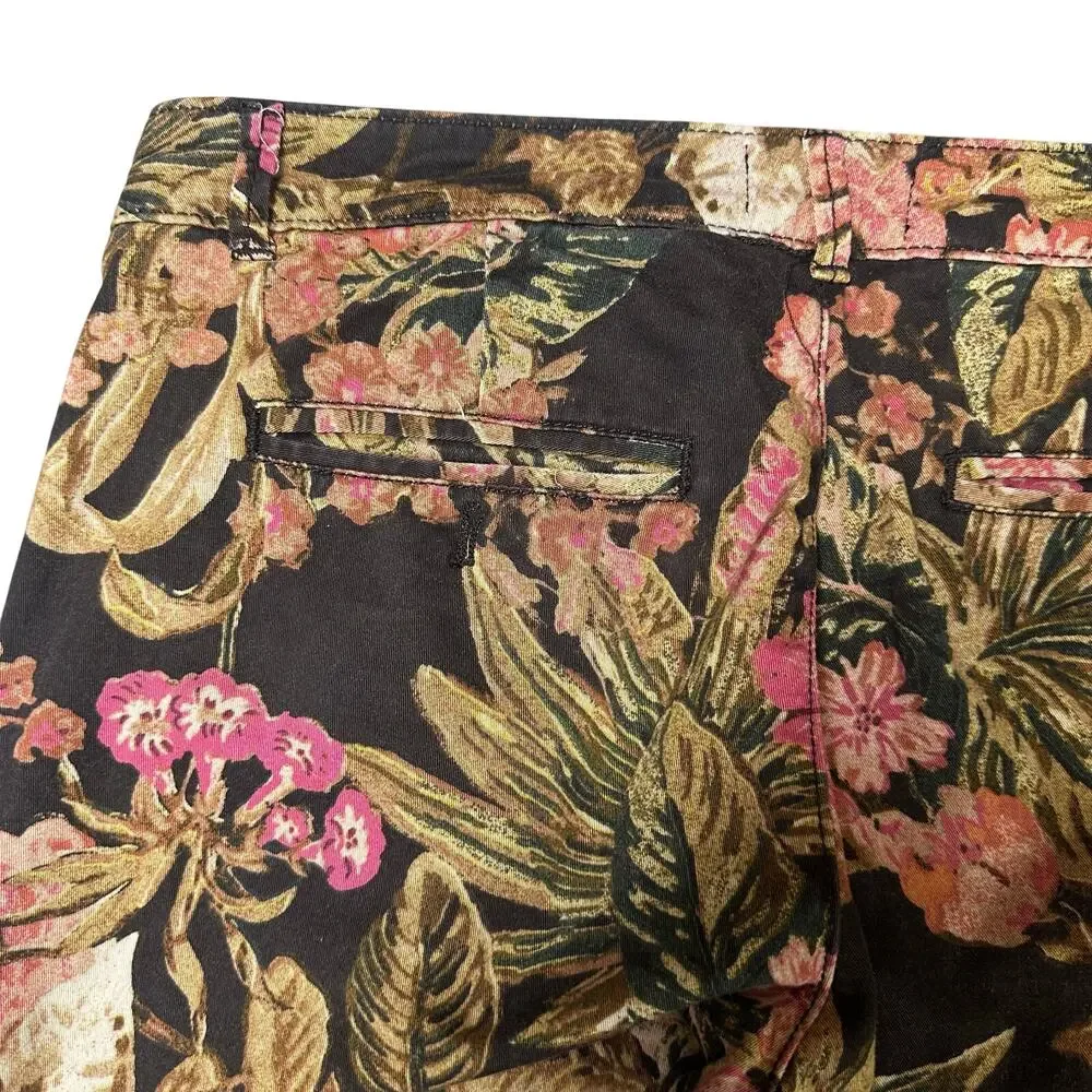Anthropologie Relaxed Chino Pants Botanical Floral Print
